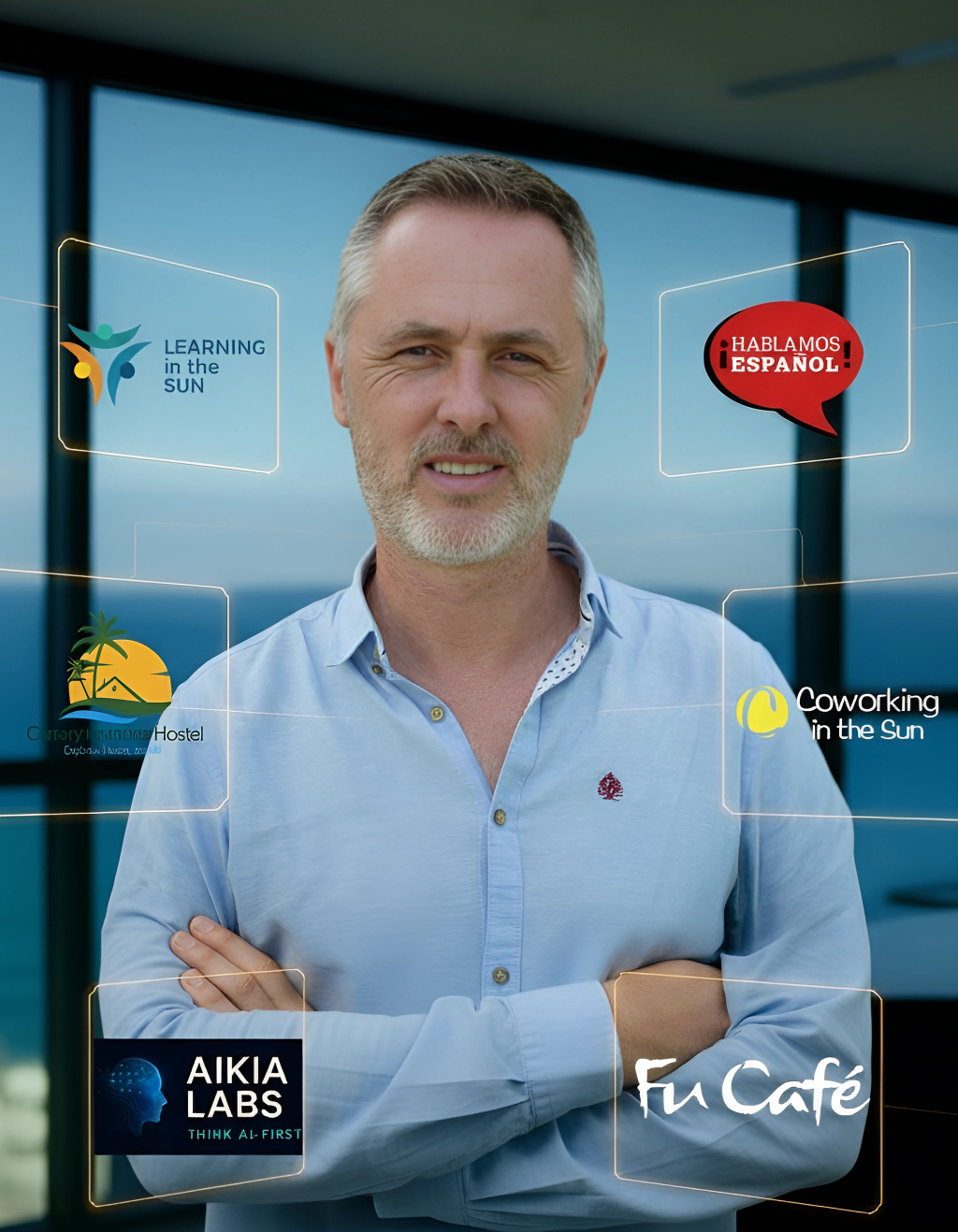 Frank Sellingsloh, AI expert and CEO of 7+ brands including AIKIA Labs, Learning in the Sun, Hablamos Español, Fu Café, and Coworking in the Sun